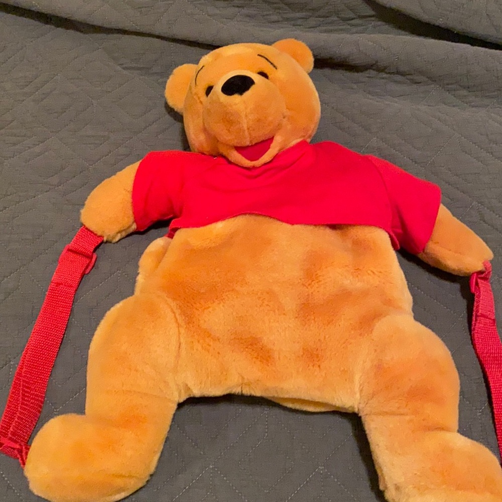 The Disney Store Vintage 90’s Winnie the Pooh Plush Bear Face Backpack EUC RARE